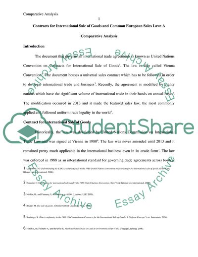 Contracts for International Sale of Goods and Common European Sales Law: A Comparative Analysis