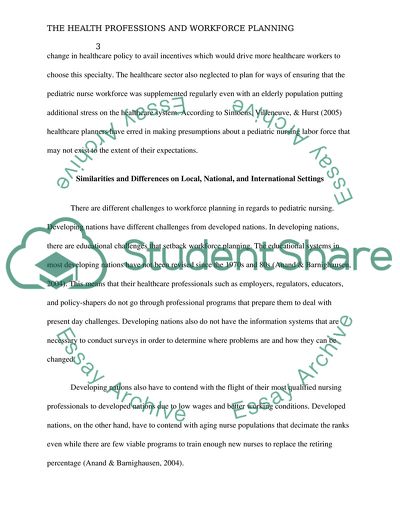 The Health Professions and Workforce Planning