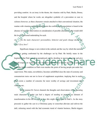 An analysis of Vitamins a short story by Raymond Carver