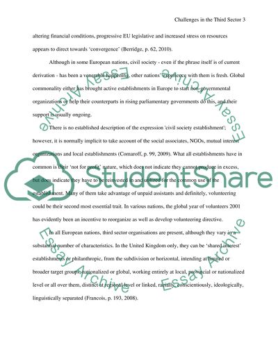 What are the special challenges and opportunities presented by working in the Third Sector