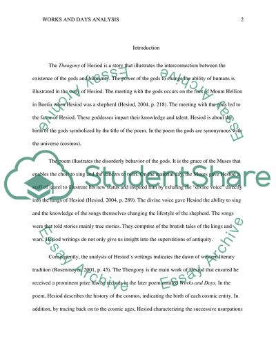 Hesiod Works and Days