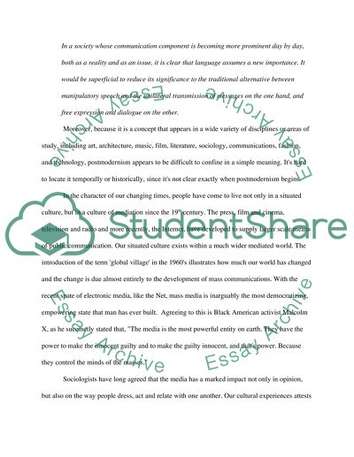 The Impact of Postmodernism in the 21st Century Media