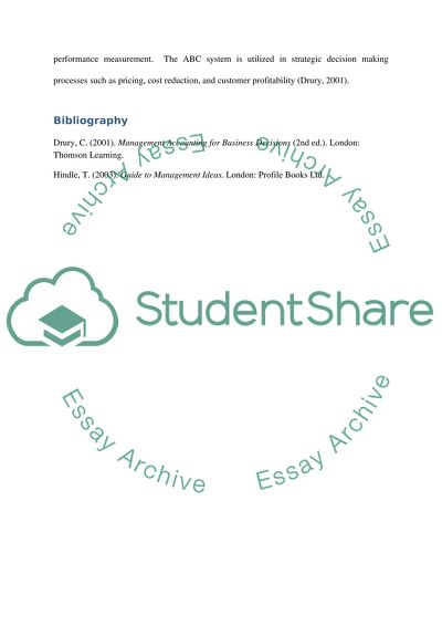 Plantwide and Department Allocation Methods within an Activity Based Costing System