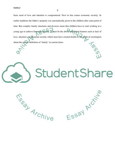 The Most Basic Function of a Family