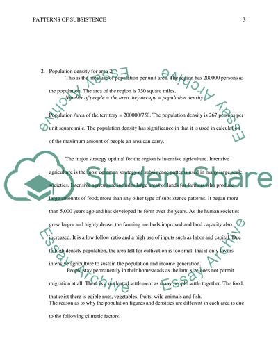 Patterns of Subsistence