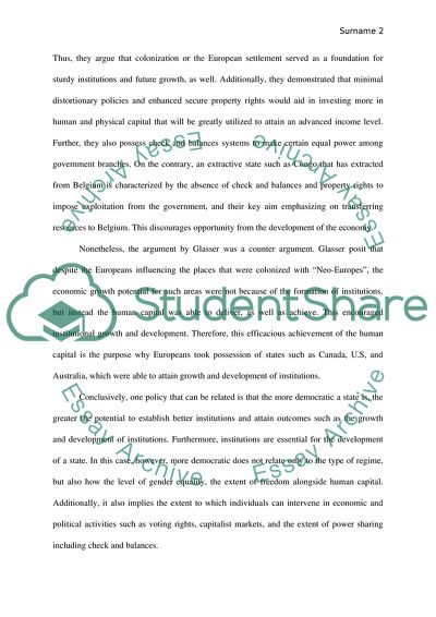 A Link between Colonialism and Development