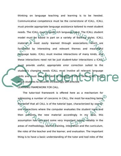 Computer Assisted Language Learning For Kuwaiti Pupils