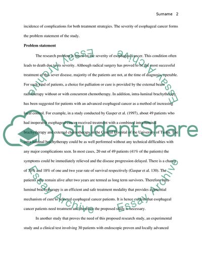 Survival Rate of Esophageal Cancer Patients with Intra-Luminal Brachytherapy