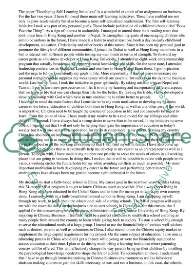 Developing Self-Learning Initiatives