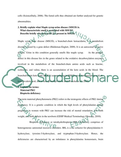 Inherited disease and pre-natal investigations