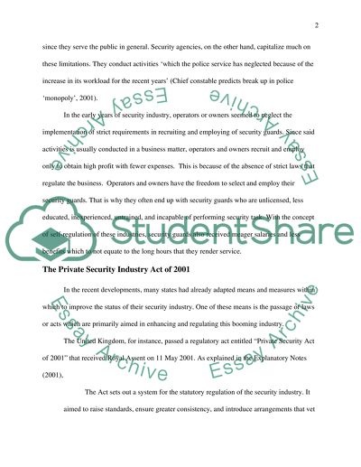 Private Security Industry