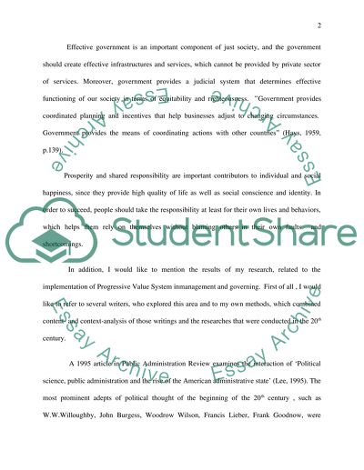 The Progressive Value System