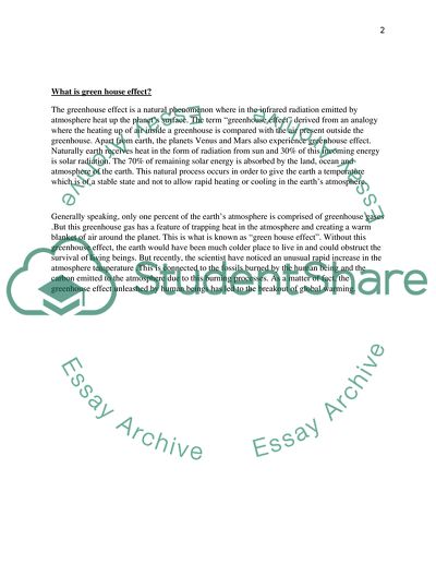 Greenhouse Effect and Global Warming