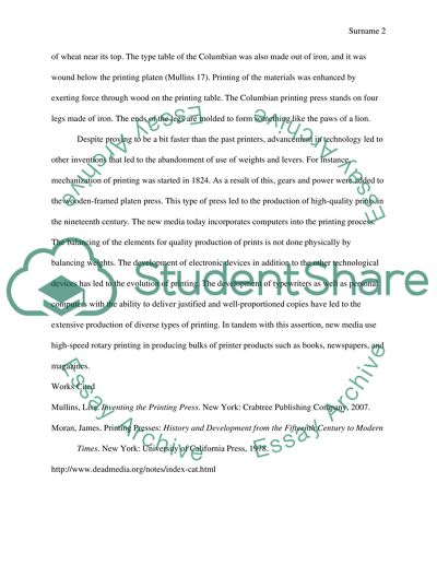 Invention of Press and Advertisement Technology