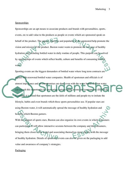 Strategic Marketing Plan for Buxton Water