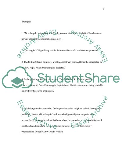 Religion through Art: Comparing Michelangelo and Caravvagio