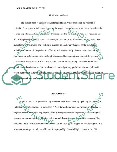 Air and Water Pollution