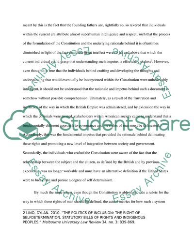 The Creation of The Bill of Rights and United States Constitution