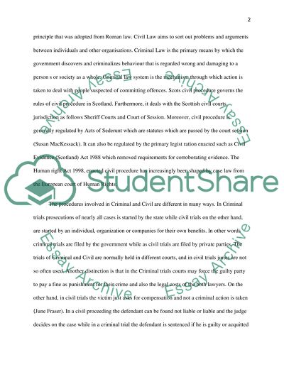 Discuss the main procedural differences between criminal and civil trials