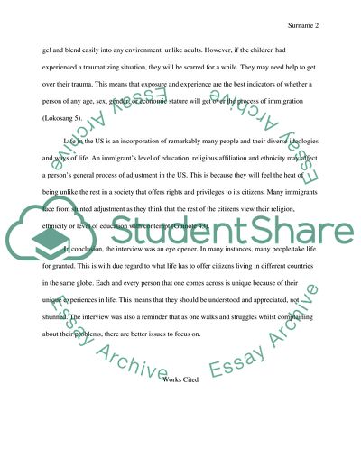 Psychological Analysis of African Immigrant Interview