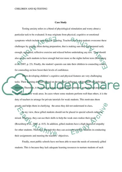 Children and IQ Testing