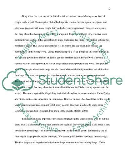 The War Against Drug Abuse