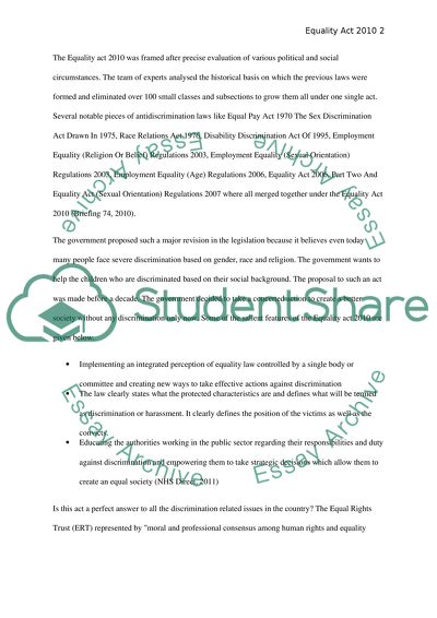 The Effects of Equality Act 2010 on NHS Employment