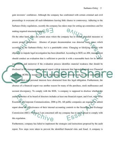 The Act Sarbanes-Oxley