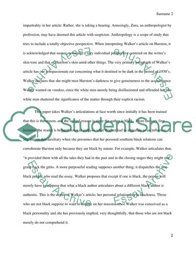 Alice Walkers Looking for Zora and Zora Neale Hurston