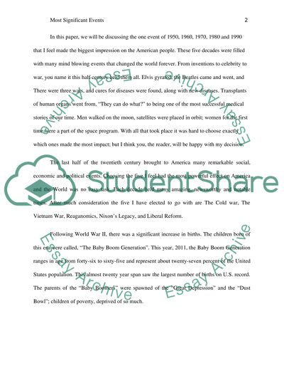 Most Significant Events