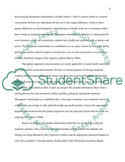 Therapeutic Approach Communications in Nursing