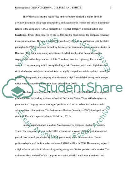 Organizational Culture and Ethics