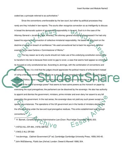 The Role of Constitutional Conventions in the UK Constitution