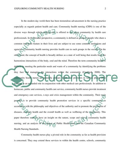 Exploring Community Health Nursing