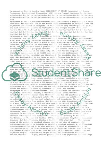 Management of health programmes