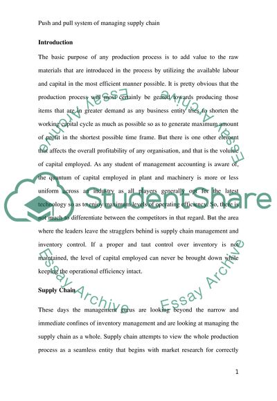 Push and Pull System of Managing Supply Chain
