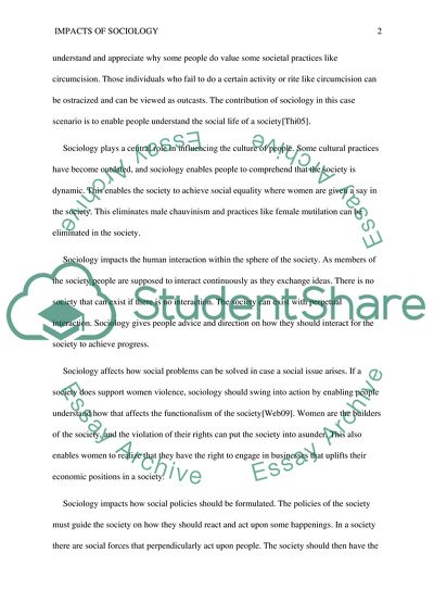 Impacts of Sociology on the Behaviour of People