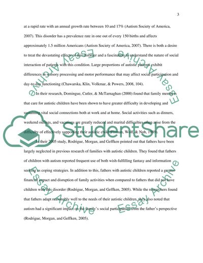 The Effects of Autism on a Familys Social Participation From a Fathers Perspective