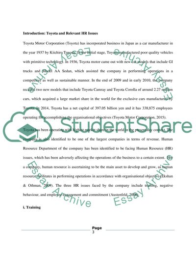 Advanced Human Resource in Toyota Motor Corporation