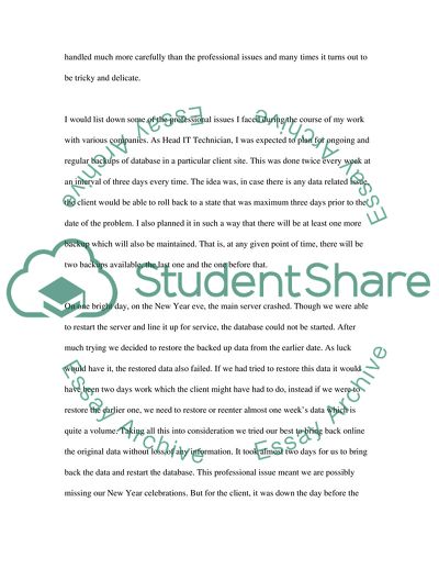 Professional Informational Technology Practice: A Code of Conduct