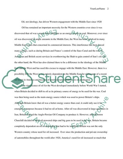 Oil, not Ideology, Has Driven Western Engagement with the Middle East since 1920