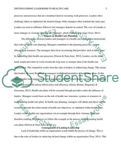 Distinguish Leadership in Healthcare Organizations