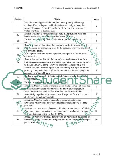 Business and Managerial Economics - Mars Confectionary