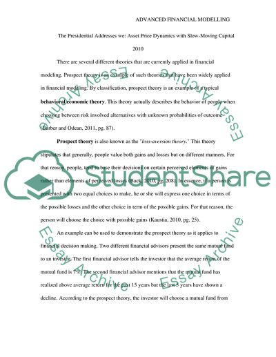 Advanced Financial Modelling