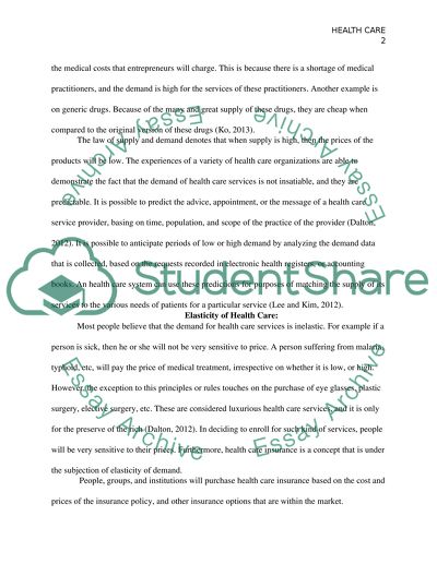 Implications of Health Economic Concepts for Healthcare