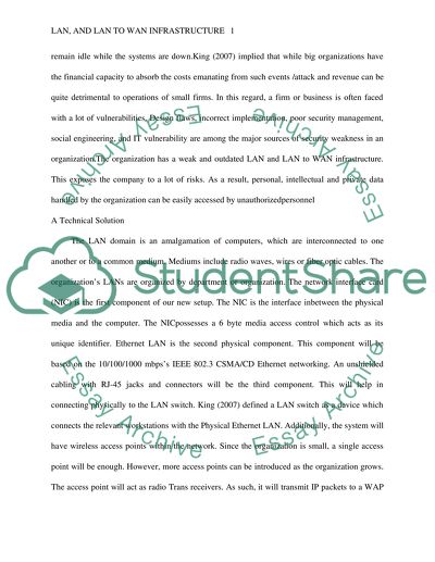 LAN and LAN to WAN Infrastructure