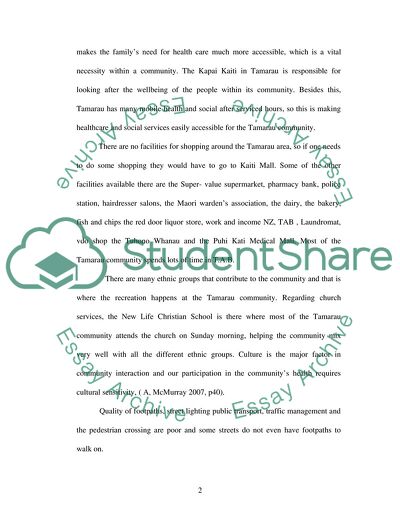 Health and Well Being in the Tamaru Community