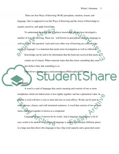 Theory of knowledge essay