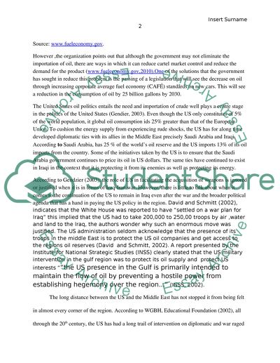 The Energy Industrys Role in Influencing the US Foreign Policy towards the Gulf Region