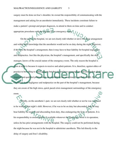 Malpractice/negligence and liability